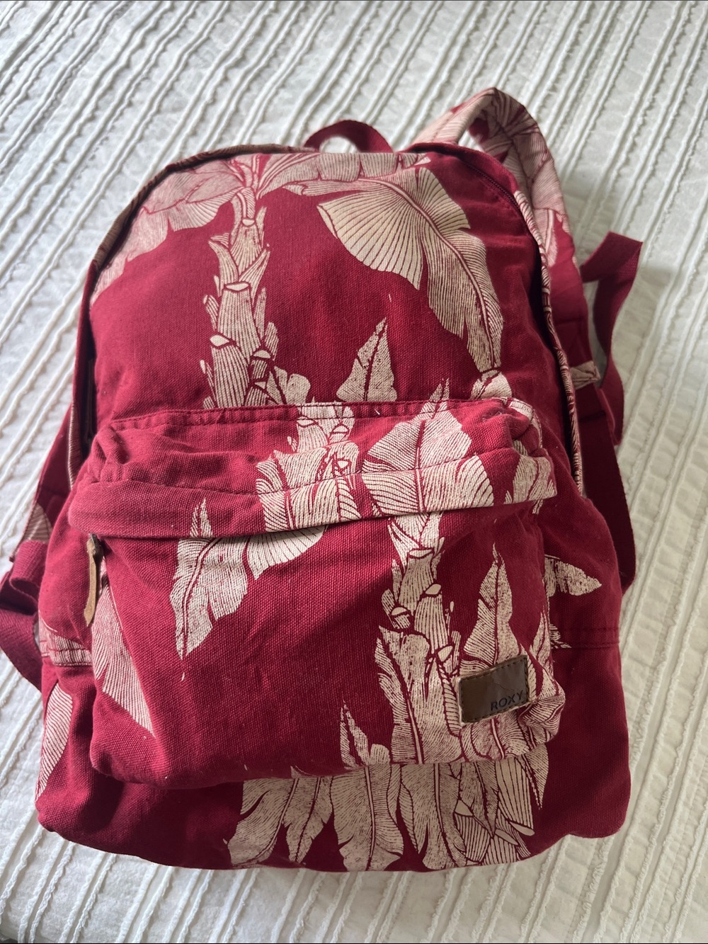 Roxy Maroon tropical Canvas Backpack - Roxy